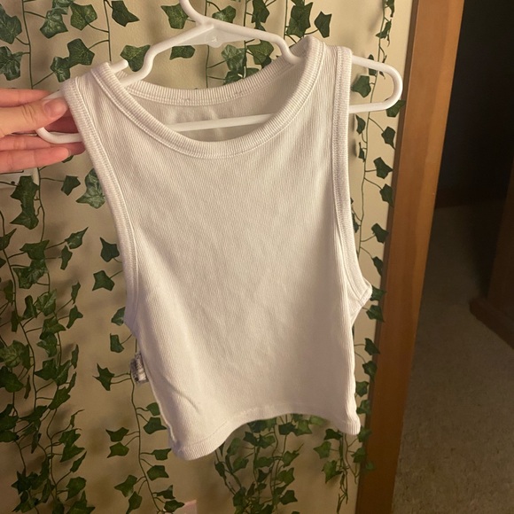 Zara White Rib Tank Top - Picture 1 of 2